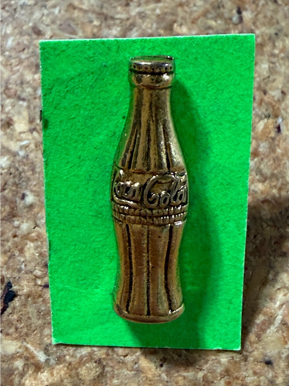 Vintage Miniature Coca-Cola Coke Bottle Gold Tone Lapel Pin Coke Collectible